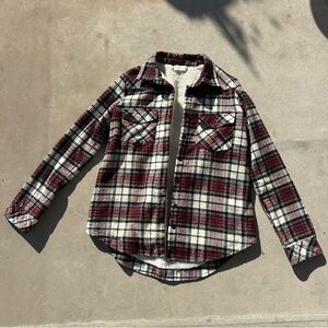 Altar'd State Red and Black Plaid Flannel with Sherpa Lining